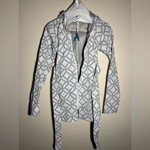 Lululemon Athletica Gray Patterned Trench Coat Sz 4